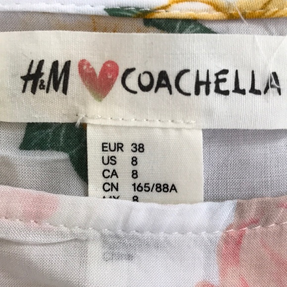 H&M LOVES COACHELLA Size 8 white fringe poncho top - Picture 4 of 8